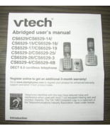 VTech Cordless Phone System CS6529 Abridged Users Manual Replacement Pie... - £6.70 GBP