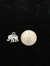 Elephant Style 3 antique silver bangle charm pendant - Necklace Charm - $9.50