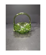 Indiana Glass Monticello Floral Basket, Lime Green Glass Basket, Art Dec... - $27.14 CAD