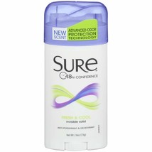 Sure Anti-Perspirant &amp; Deodorant Invisible Solid Fresh &amp; Cool 2.60 oz (Pack of 5 - £27.96 GBP