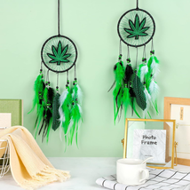Weed Embroidered Dream Catcher 2 Pieces Leaf Weed Gifts for Women Men Room Bedro - £17.69 GBP