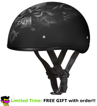 Daytona Pistons Skeleton Skull Cap Slim Motorcycle Helmet (2XS-2XL) - £80.16 GBP