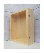 large extra deep shadow box display case with glass door, wood memory bo... - $187.54