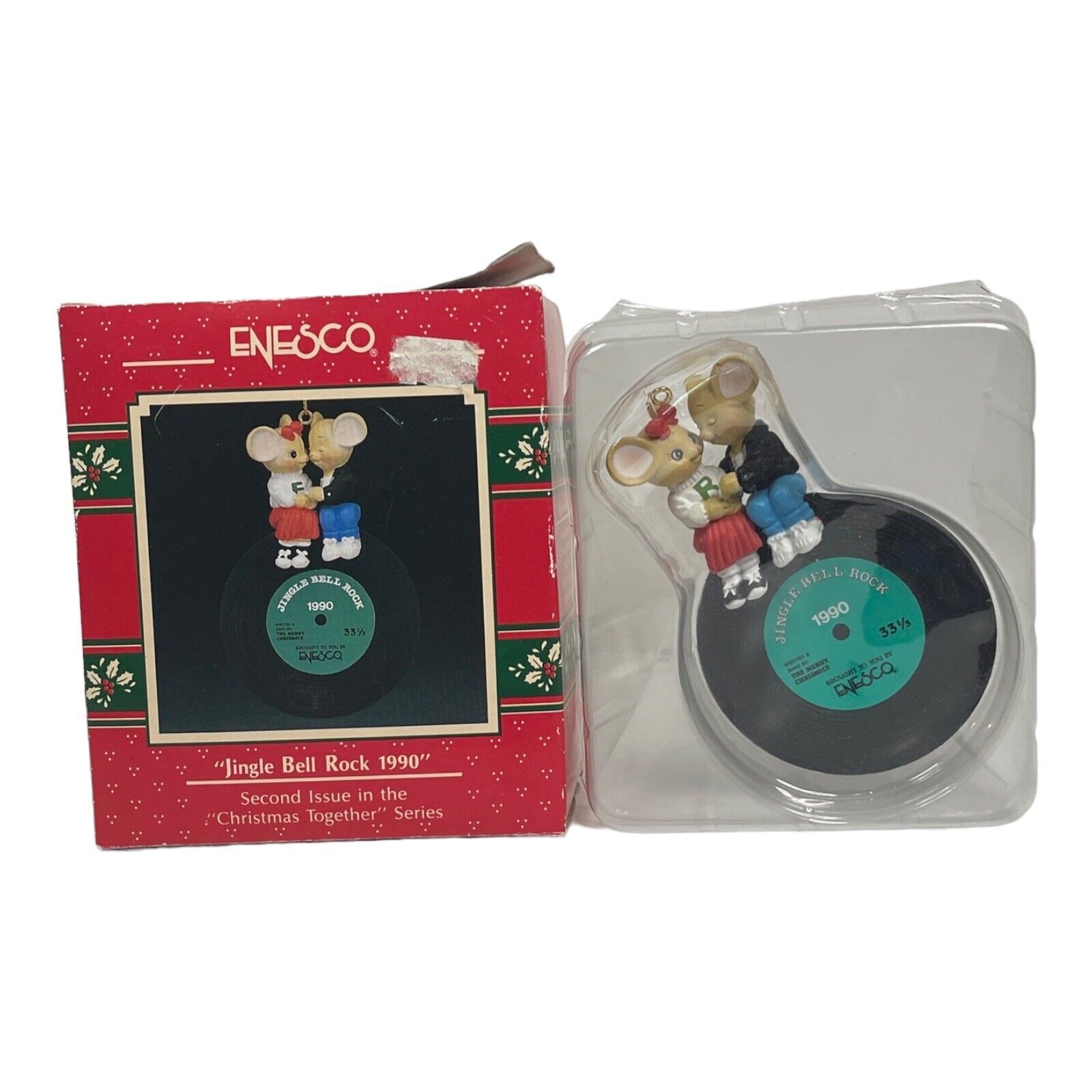1990 Enesco Jingle Bell Rock 1990 2nd In The Christmas Together Series - NIB - $9.28