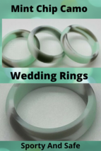 Silicone Weddings Ring For Women - Mint Chip Camo Set of (1) - £9.02 GBP