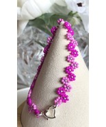 Barbie Bracelet Pink Colors Flowers Daisy Silver fashion minimalist NEW - $11.76