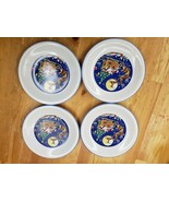 Christmas Holiday Dessert Plates &quot;Santa On Sleigh&quot; Stoneware The Market ... - $24.31