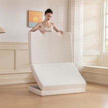 Mlily Folding Mattress, 3 Inch Single Tri-Fold Memory Foam Mattress,, White - £51.76 GBP