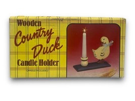 Vintage Wooden Country Duck Candle Holder Candle Included  1986 - £25.54 GBP