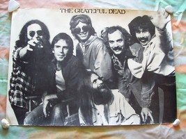 Original The Grateful Dead Group Photo Black &amp; White 1980 Vintage Poster - £116.16 GBP