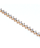 Bracelet pour femme en or rose massif 14 carats avec zircon cubique tail... - £510.32 GBP