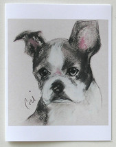 Boston Terrier Dog Art Note Cards - £9.83 GBP