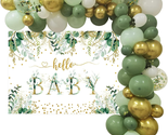 Sage Green Baby Shower Decorations Greenery Baby Shower with Sage Green ... - $28.76