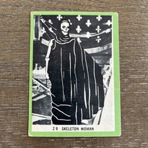 Vintage 1963 Rosan Terror Monster Series Skeleton Women Card #29 GREEN B - £9.05 GBP