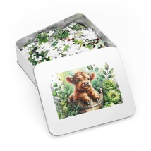 Jigsaw Puzzle in Tin, Highland Cow, Personalised/Non-Personalised, awd-436 (30,  - £28.22 GBP+