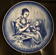 Vintage 1970 Muttertag Mothers Day Motif Blue White Porcelain Bareuther Bavarian - £32.96 GBP