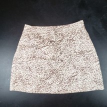 Free People Mini Skirt Fake Out Leopard Print Faux Leather Wrap Sz 6 Fall Trend - £15.17 GBP