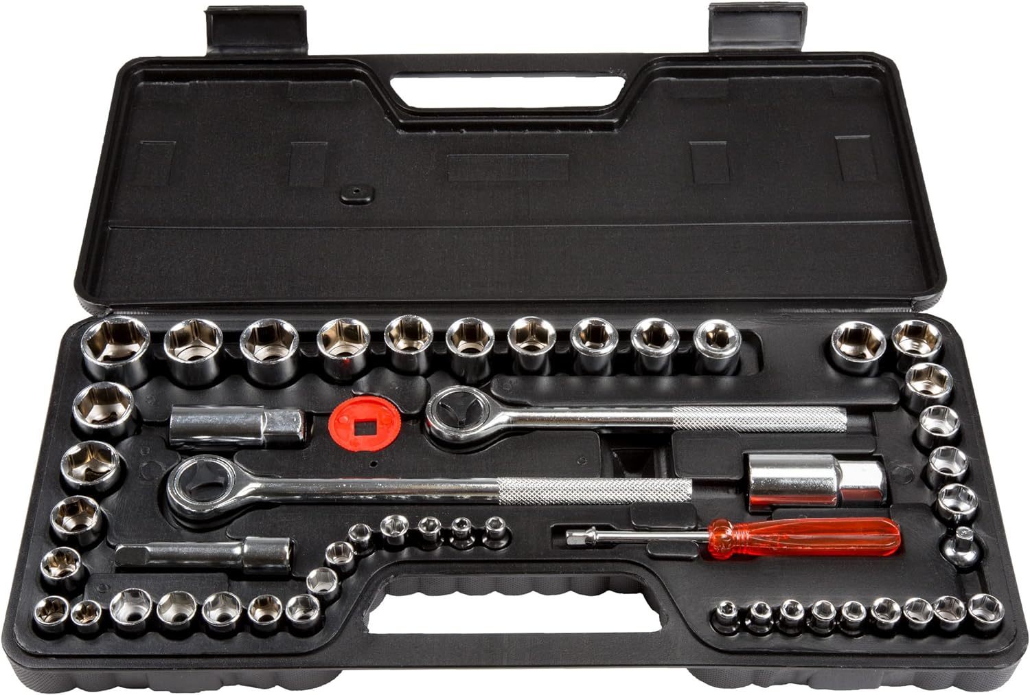 52-Piece Drive Socket Set - 1/4, 3/8 And 1/2 Sockets - Sae And Metric To... - $38.96