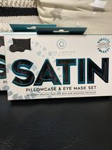2 Satin Stand Pillowcase Set Blue Lagoon Eye Mask Hair Skin Prevents Wri... - $17.97