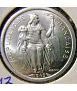 1965 French Polynesia-1 Franc-Uncirculated - $4.95
