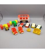 Vintage Fisher Price Little People Lot  Farm Animal Vehicles Bus - $29.01 CAD