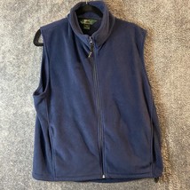 Woolrich Vest Mens Large Blue Full Zip Fleece Warm Casual Outdoors - $13.53