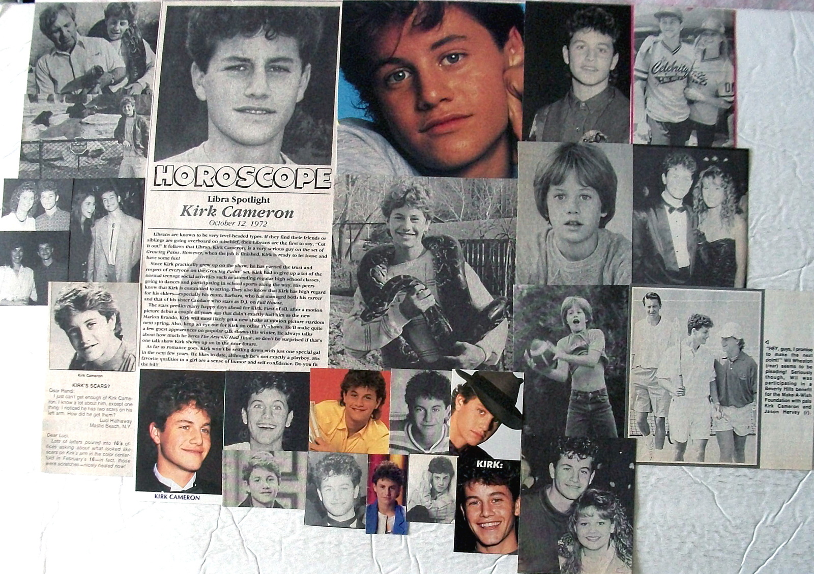 KIRK CAMERON ~ Twenty-Six (26) Color and B&amp;W Vintage Clippings from 1986... - $5.82