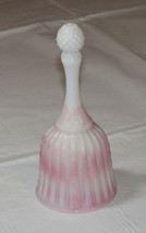 Fenton Opalescent Cranberry Rosalene Pink and White Glass Bell ~ - £32.90 GBP