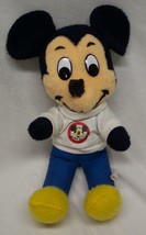 VINTAGE Walt Disney MICKEY MOUSE WITH CLUB T-SHIRT 11&quot; Plush STUFFED ANI... - $34.65