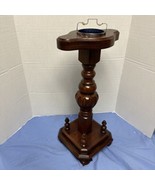 Vintage Mid Century Modern Turned Oak Wood Plant or Ash Tray Stand Claw ... - £58.42 GBP