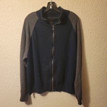 BANANA REPUBLIC Gray Heather Blue Cotton Baseball Sweater Jacket Size XL - £15.21 GBP