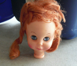 Vintage 1963 Uneeda Girl with Red Rooted Hair Head 5&quot; Tall - $16.83