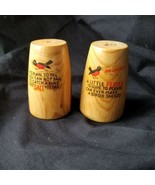 Vintage Souvenir Hot Springs Arkansas Wood Bark Salt Pepper Shakers Japa... - $9.49