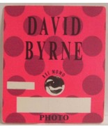 DAVID BYRNE / TALKING HEADS - VINTAGE CONCERT TOUR CLOTH BACKSTAGE PASS - $186.40 MXN