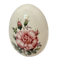 Vintage Easter Holiday Ceramic Floral Egg Figurine Decoration Handpainted 4&quot; - £10.41 GBP
