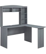 Grey Modern Hutch L-Shaped Computer Desk By Techni Mobili. - £111.71 GBP
