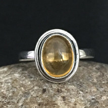 925 Sterling Silver Citrine Handmade Ring SZ H to Y Festive Gift RS-1142 - £24.55 GBP