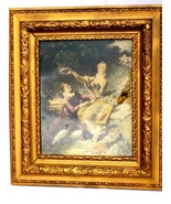 Antique Victorian print plume Gold Gilt Frame wavy glass Budweiser estat... - $1,500.00