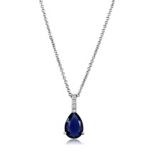 LO4683 - Rhodium Brass Chain Pendant with Synthetic  in Montana - $496.28 MXN