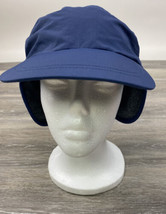 Lands End Insulated Winter Hat Cap Youth S/M Blue Nylon Fleece Ear Flaps Kids - £10.49 GBP