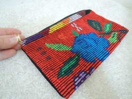 Makeup Bag Needlepoint Clutch Purse Bright Embroidered Floral Design NWOT - £21.22 GBP