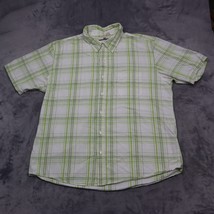 BKE Buckle Shirt Mens 2XL Green Plaid Collared Short Sleeve Casual Button Up - £20.18 GBP