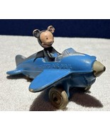 Vintage 1940&#39;s Disney Mickey&#39;s Air Mail Sun Rubber Toy Airplane Blue S-1... - $376.34 MXN