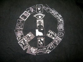 Black &amp; White Artist As Outsider Peace Sign T-shirt Gildan Large AB 2009... - £11.19 GBP