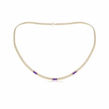 Authenticity Guarantee

ANGARA 6x2mm Amethyst Three Stone Curb Link Chain Nec... - £1,345.56 GBP