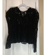 Zara Black Lace Peplum Long Sleeve Top XS - $23.18 CAD