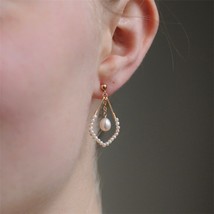 925 Silver Natural Pearl Earrings Handmade Gold Filled Jewelry Boho Oorb... - £40.76 GBP
