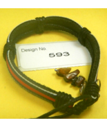 Tiger Eye Gemstone-Energy Jewelry-Men &amp;Women Leather Bangle Bracelets Cu... - £4.50 GBP