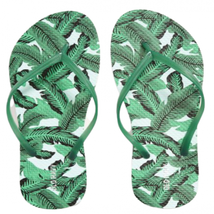 Old Navy Palm Tree Flip Flops Womens Size 8 Summer Sandals Shoes Tropical Beach - £9.31 GBP