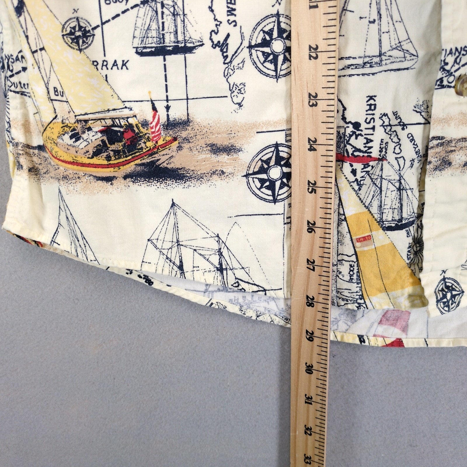 Vtg Faded Glory Nautical Sailing Ships Shirt Men's M Button Down Cotton Coastal Item image 7